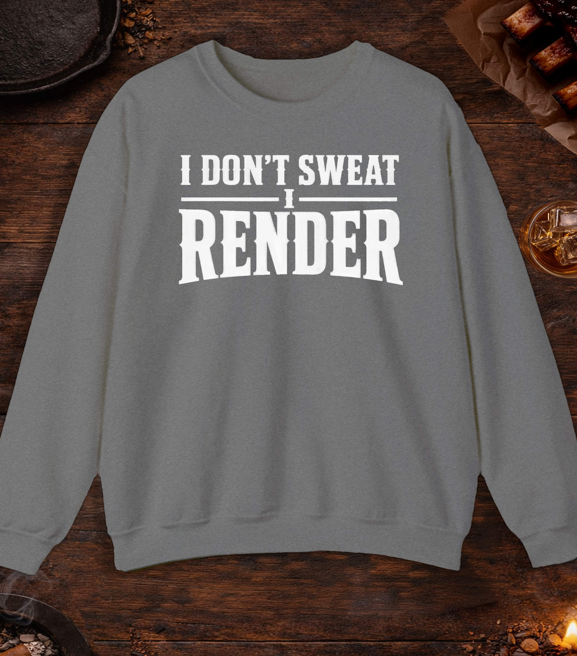 I Render Crewneck - Graphite Heather
