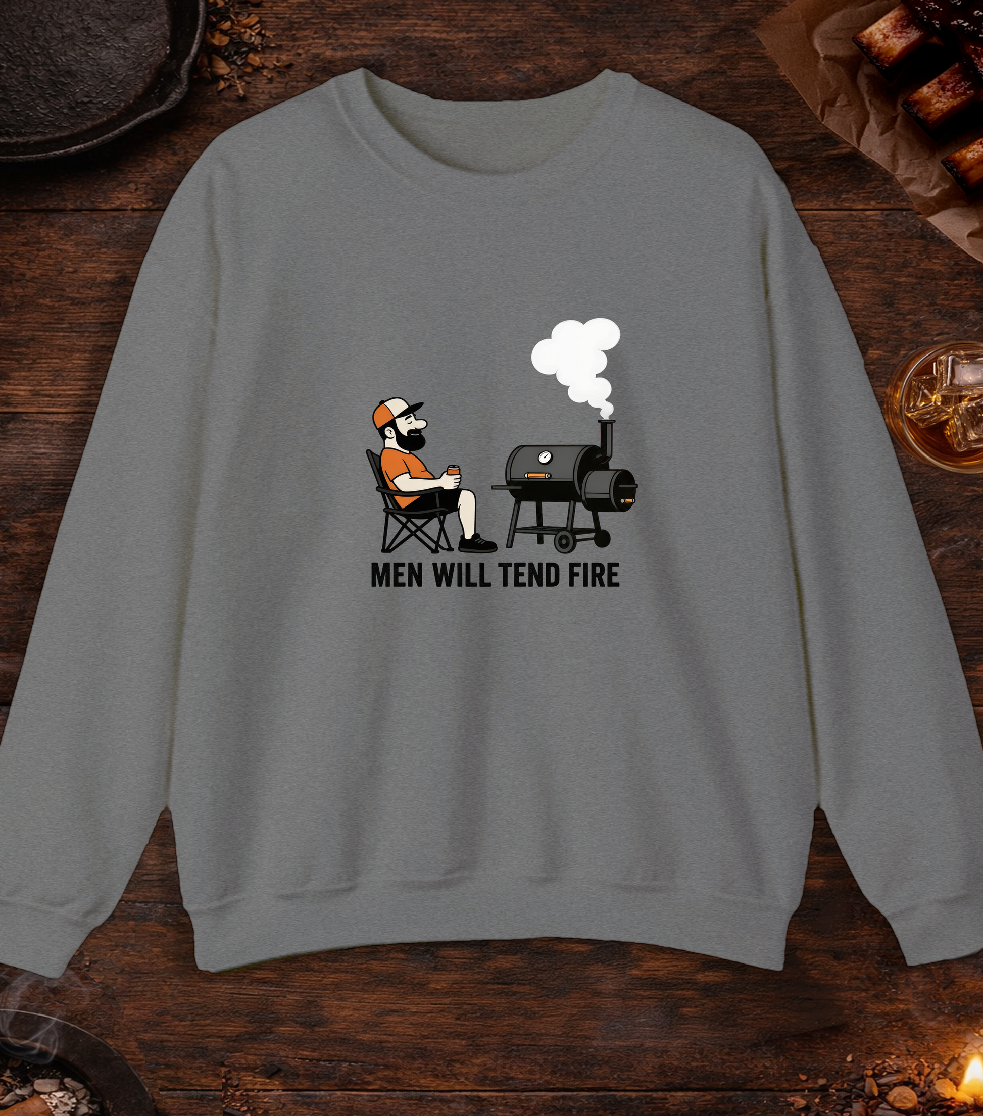 Men Tend Fire Crewneck - Graphite Heather