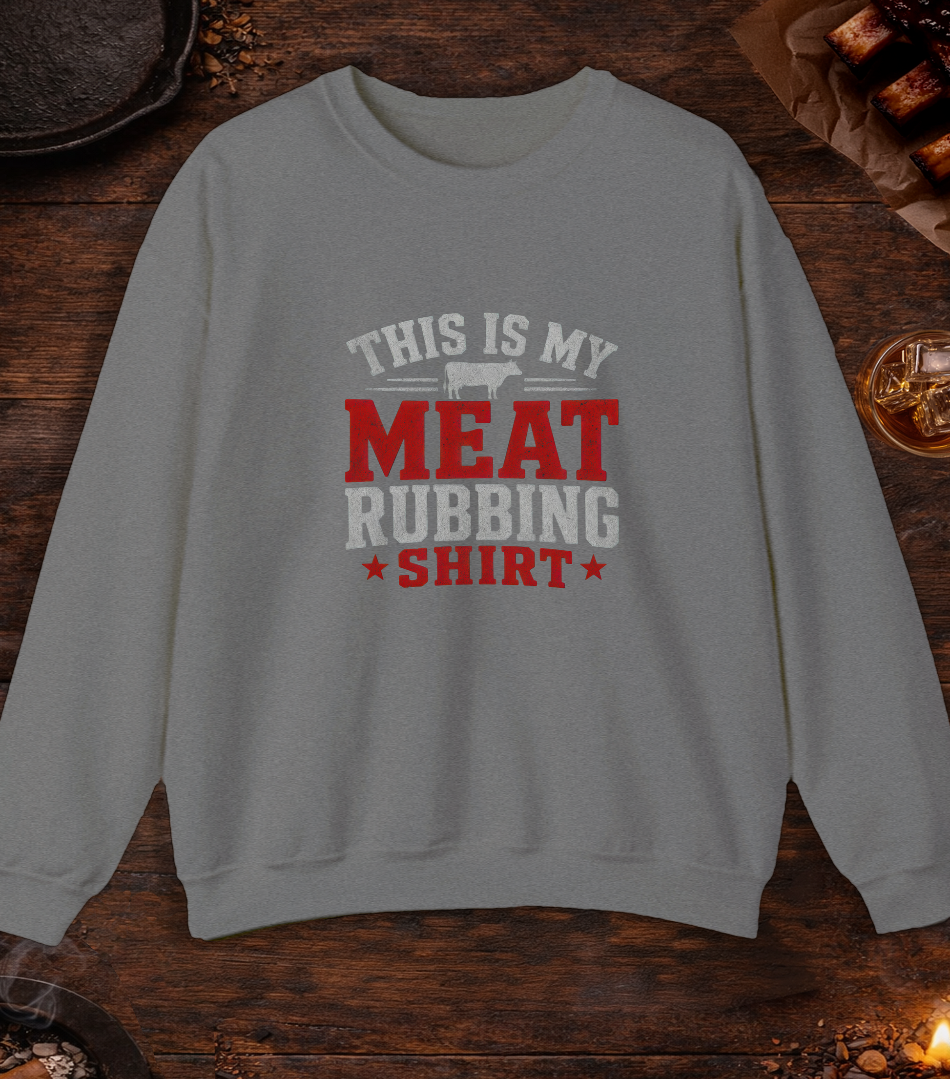 Meat Rubbing Shirt Crewneck - Graphite Heather