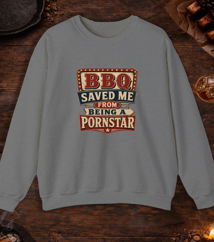 BBQ Saved Me Crewneck - Graphite Heather