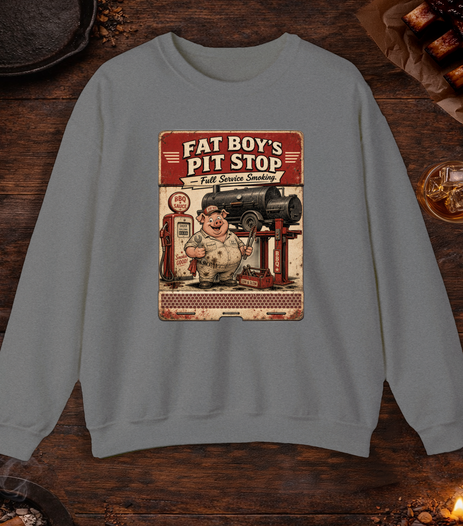 Fat Boy's Matchbook Crewneck - Graphite Heather