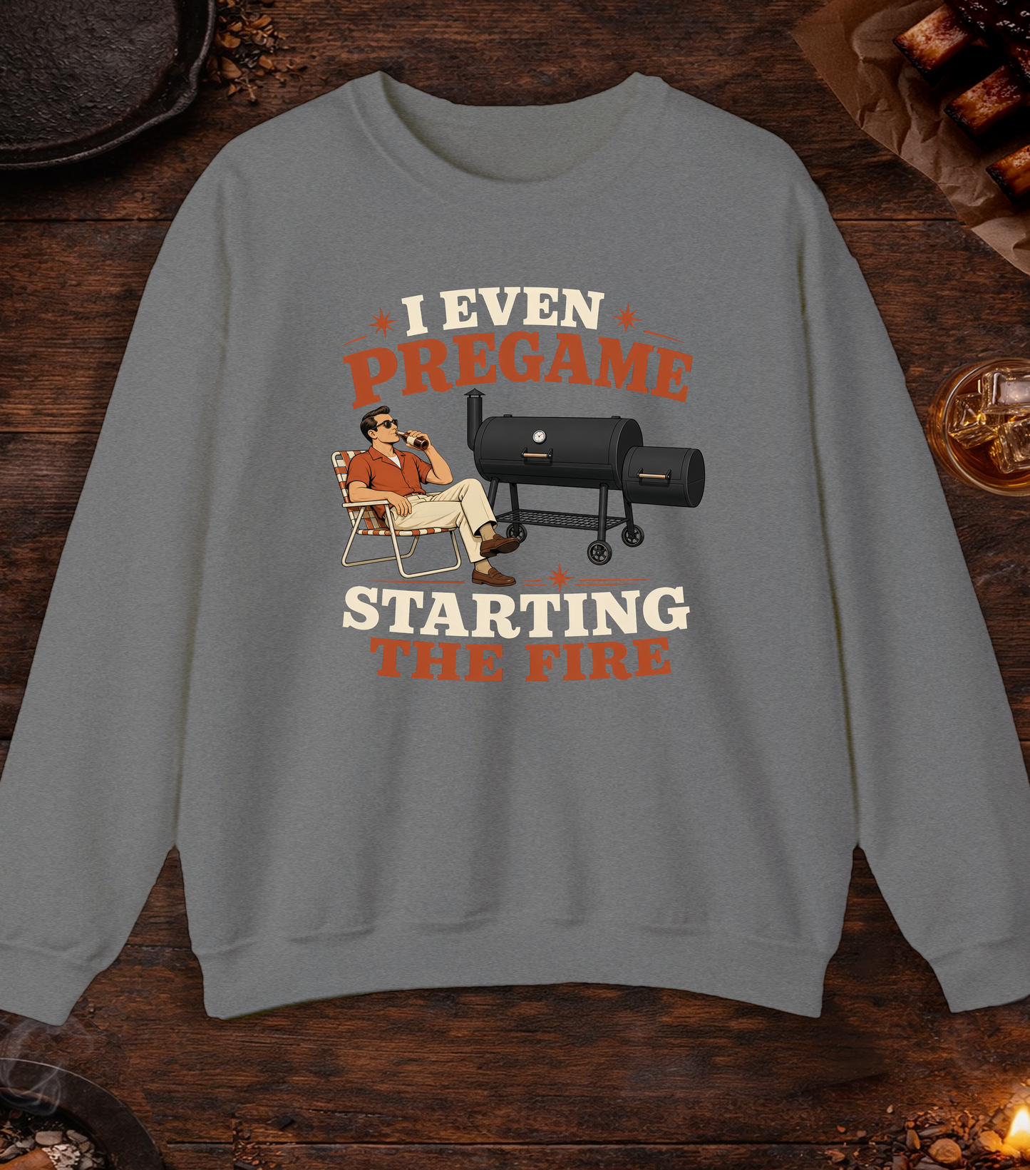 Pregame The Fire Crewneck - Graphite Heather