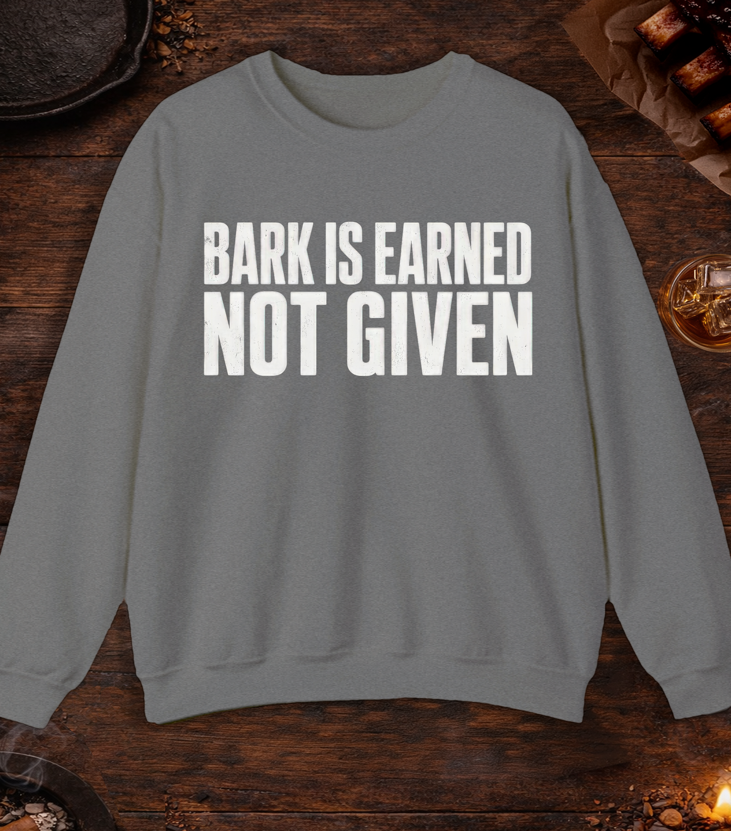 Bark Is Earned Crewneck - Graphite Heather