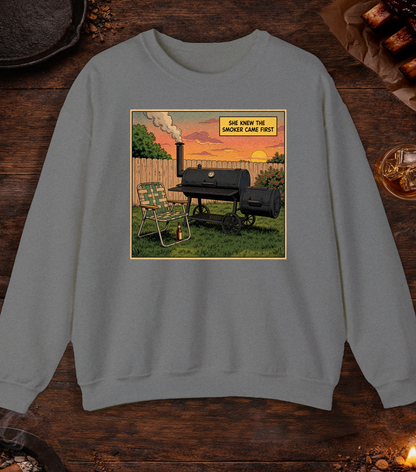 Smoker Came First Crewneck - Graphite Heather