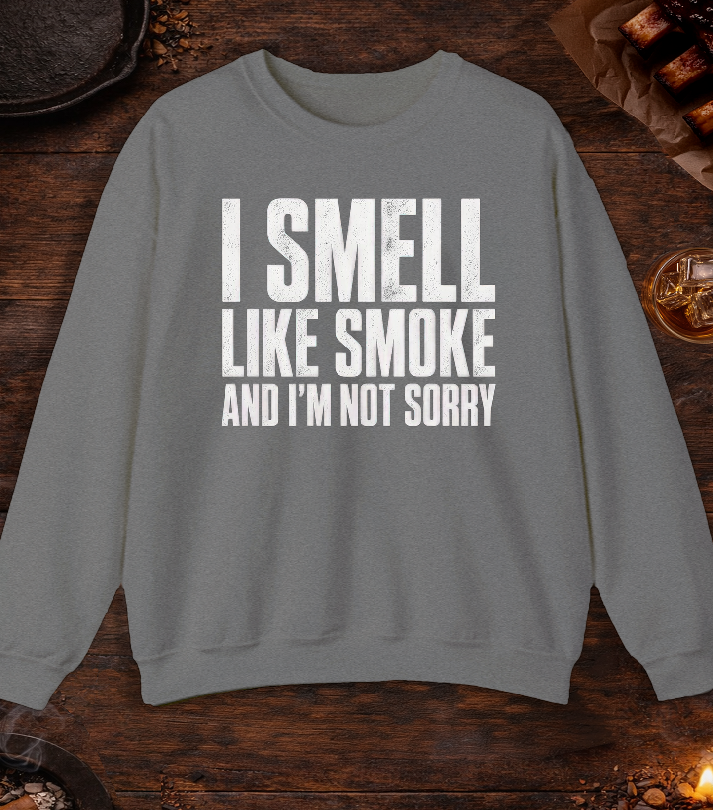 I Smell Like Smoke Crewneck - Graphite Heather