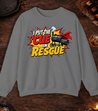 Cue in Rescue Crewneck - Graphite Heather