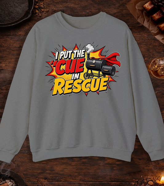 Cue in Rescue Crewneck - Graphite Heather