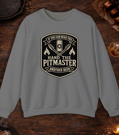 If You Can Read This, Hand the Pitmaster a Beer Crewneck - Graphite Heather