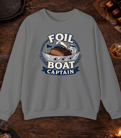 Foil Boat Captain Crewneck - Graphite Heather