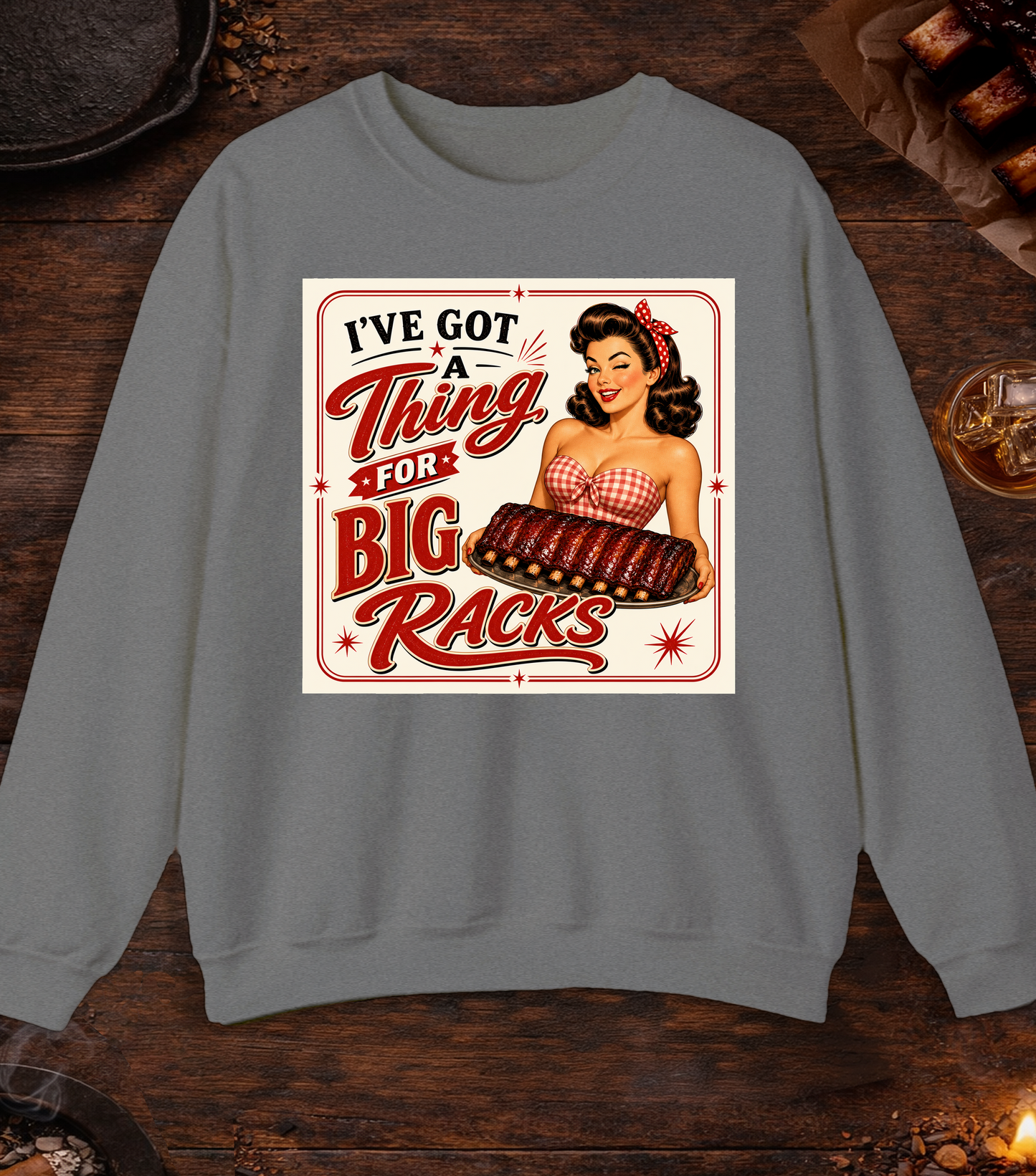 Thing Big Racks Crewneck - Graphite Heather