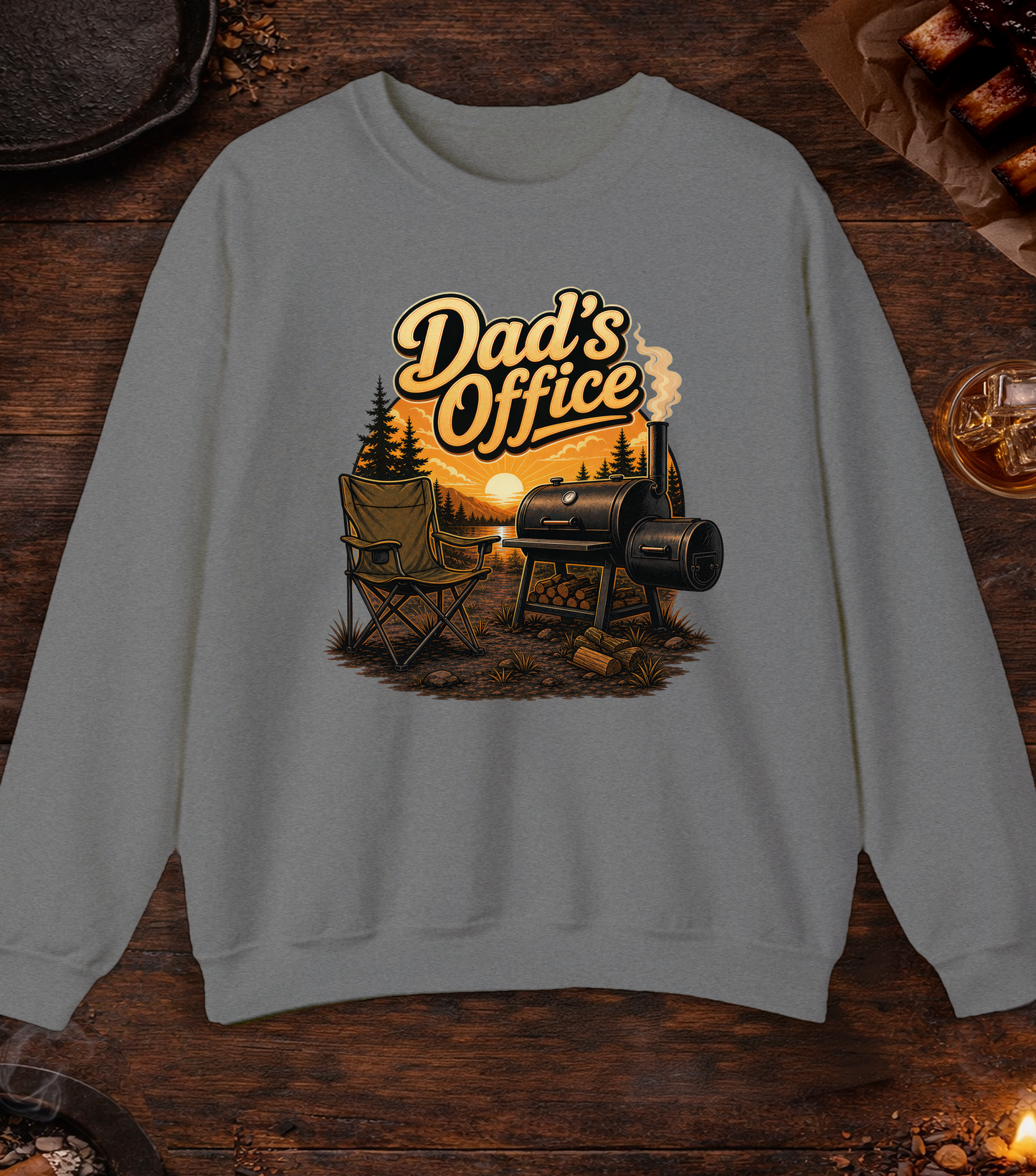 Dad's Office Crewneck - Graphite Heather