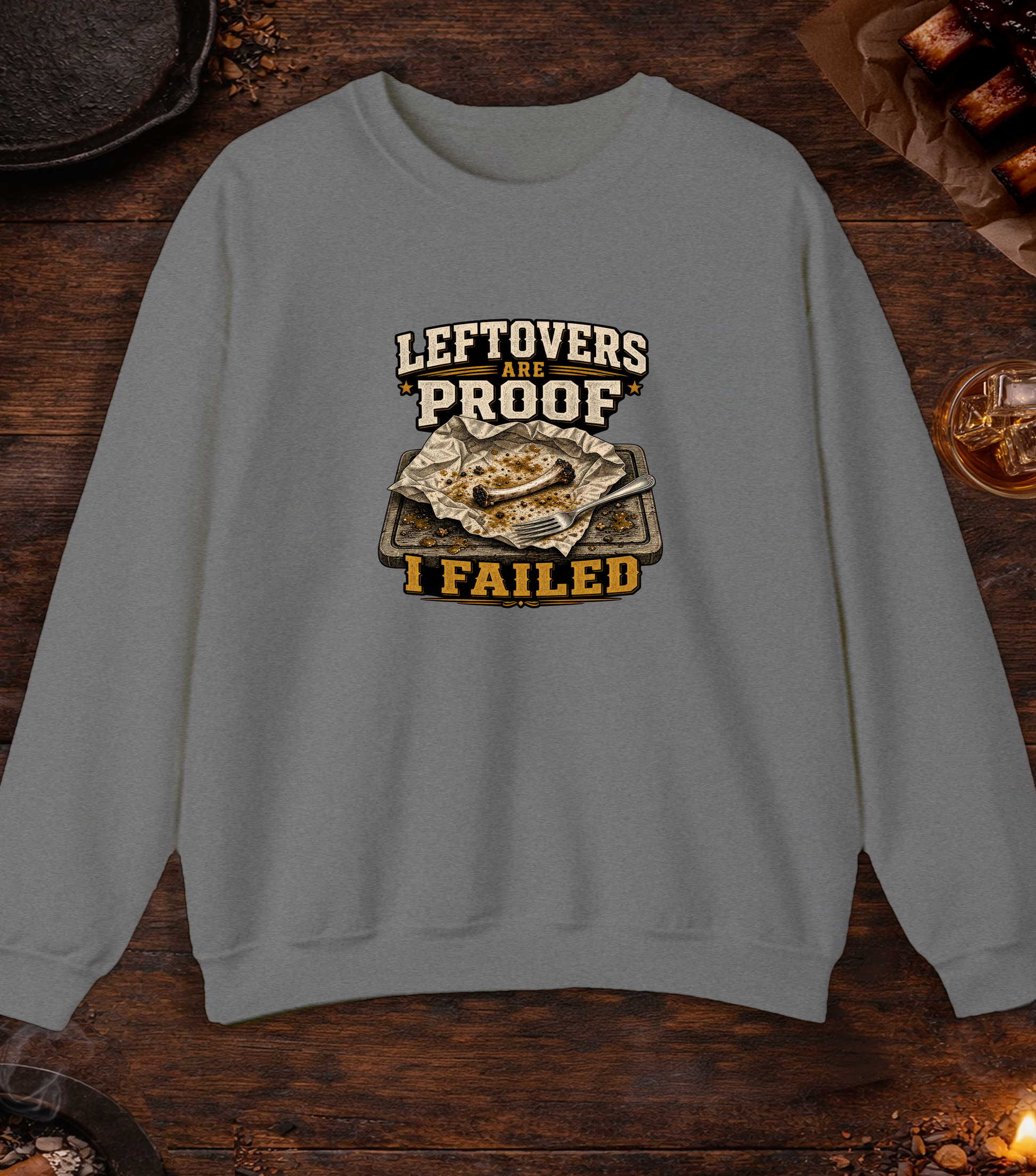 Leftovers Are Proof Crewneck - Graphite Heather