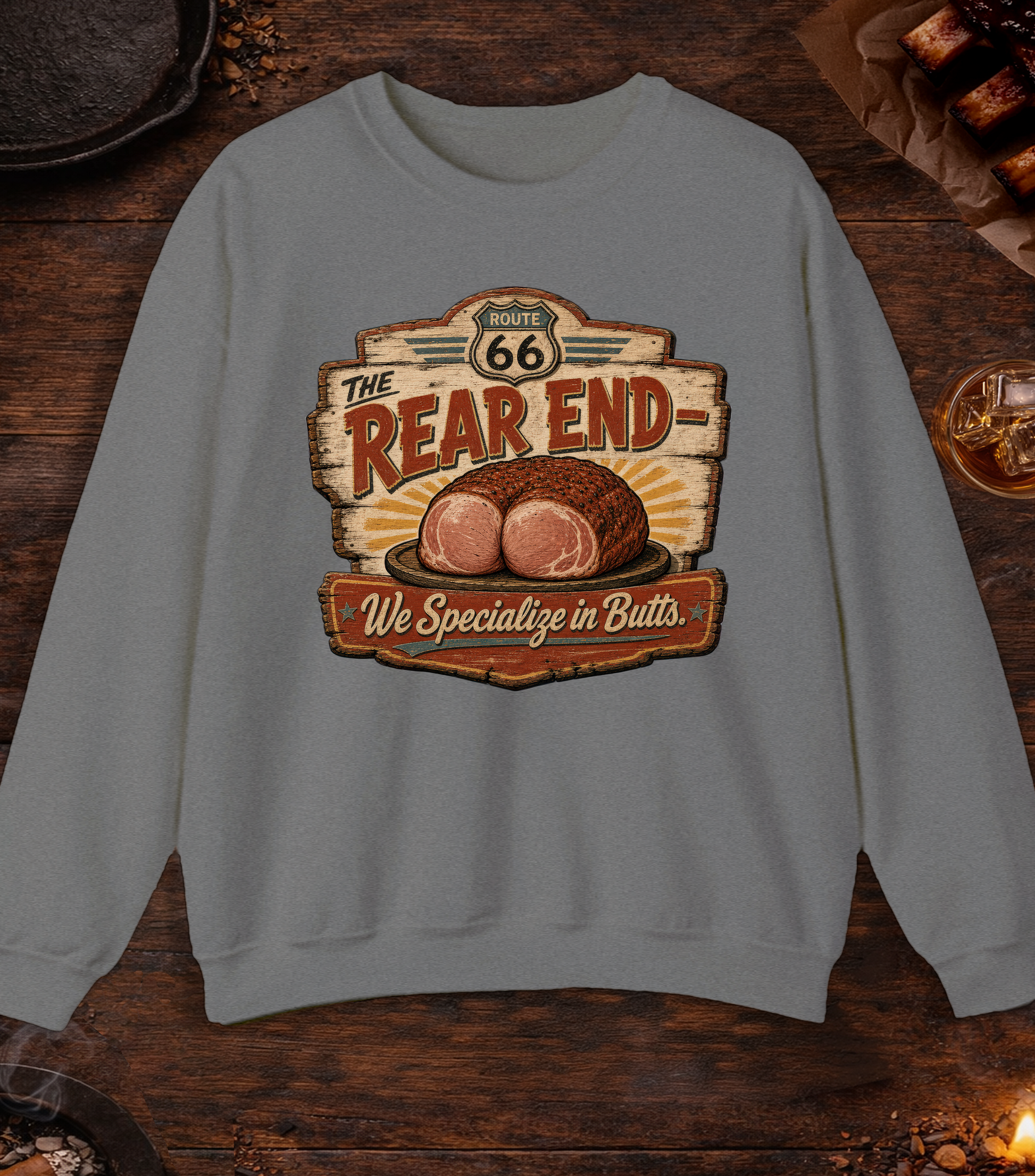 The Rear End Crewneck - Graphite Heather