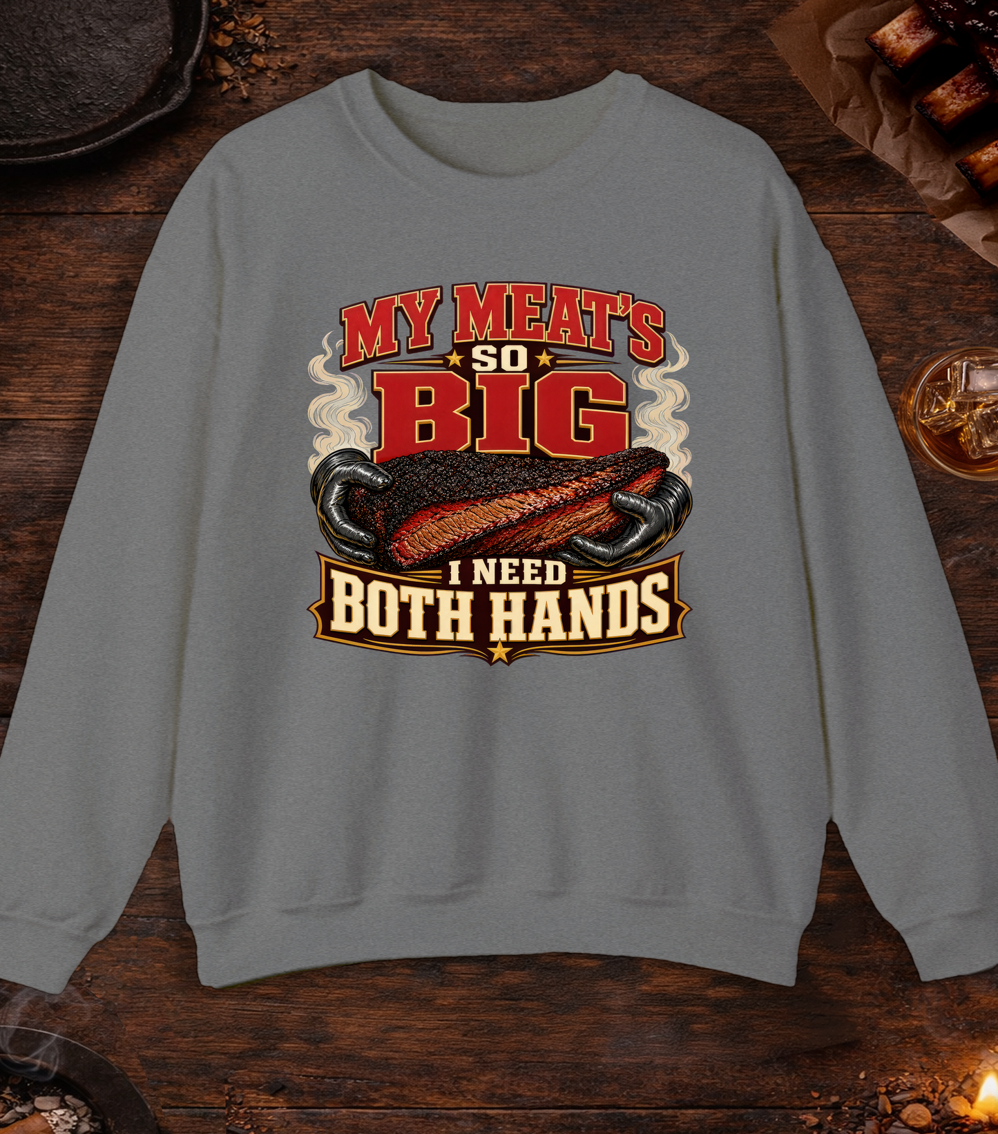 Meats So Big Crewneck - Graphite Heather