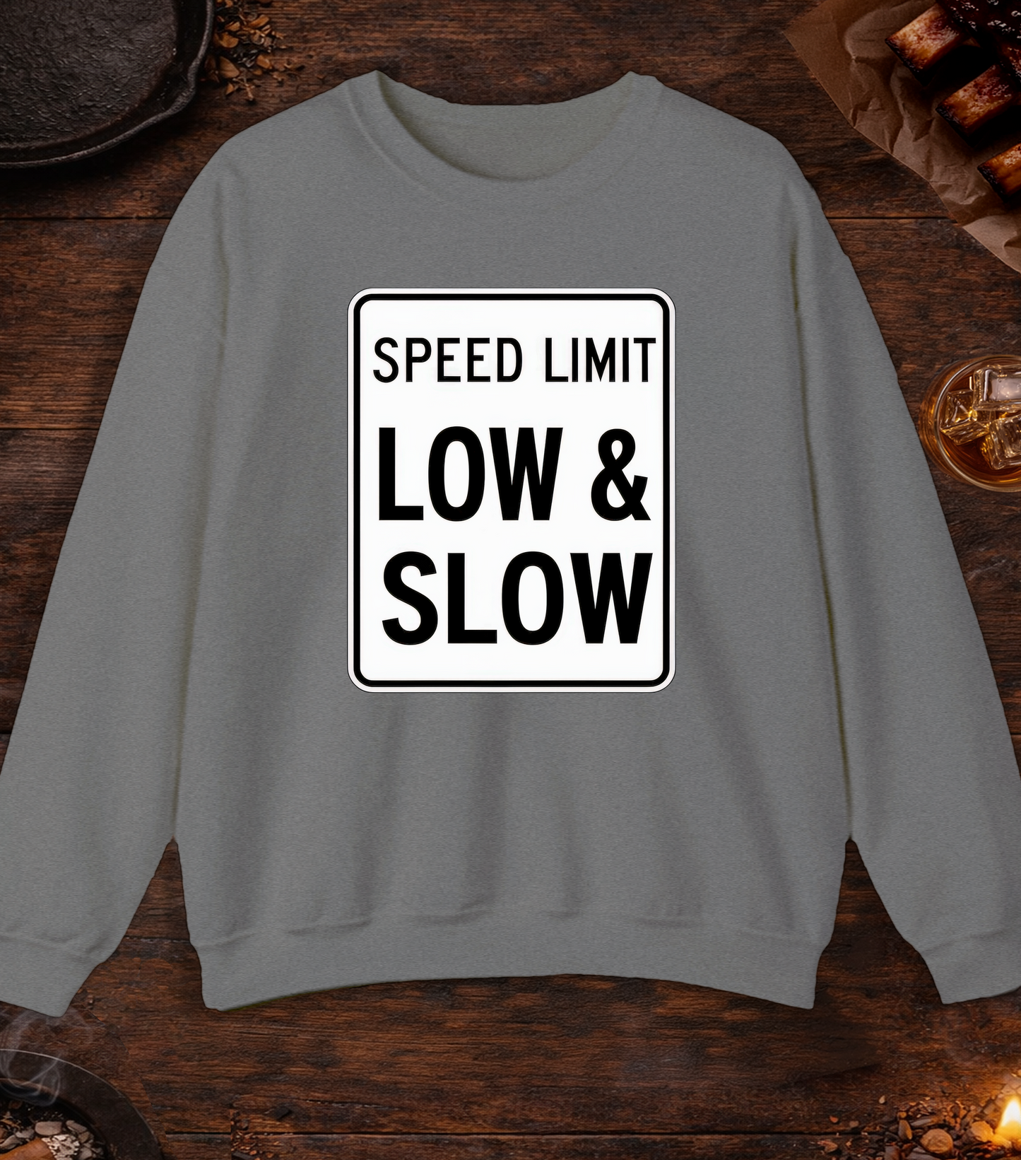 Speed Limit Low Slow Crewneck - Graphite Heather
