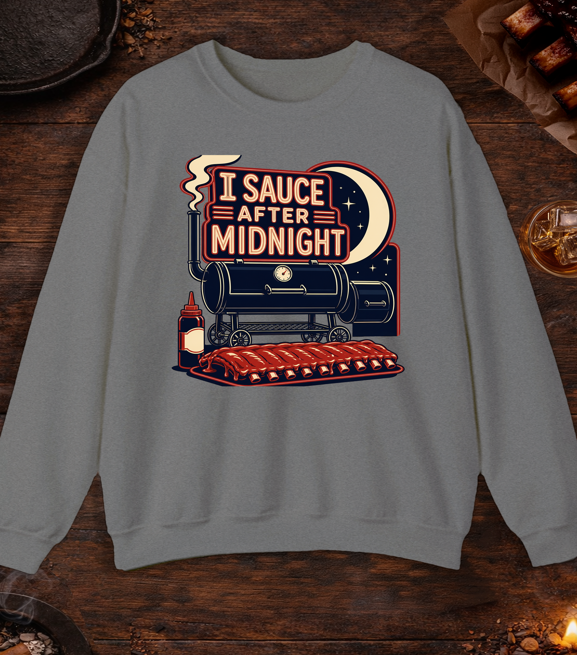 Sauce After Midnight Crewneck - Graphite Heather