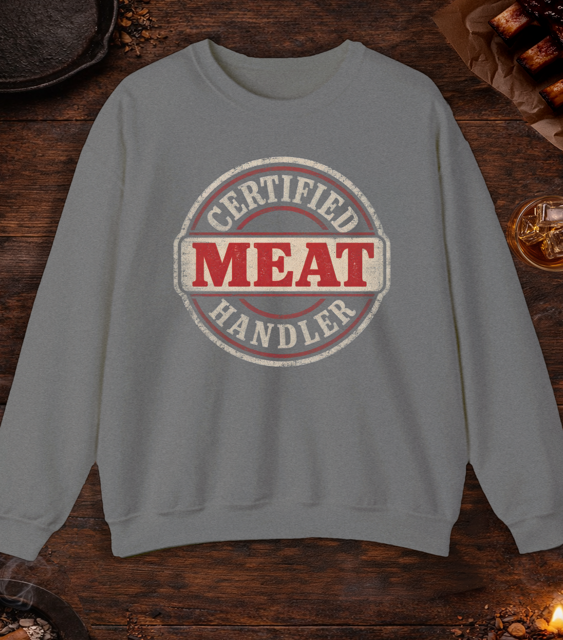 Meat Handler Crewneck - Graphite Heather