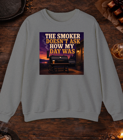 Doesn't Ask About My Day Crewneck - Graphite Heather