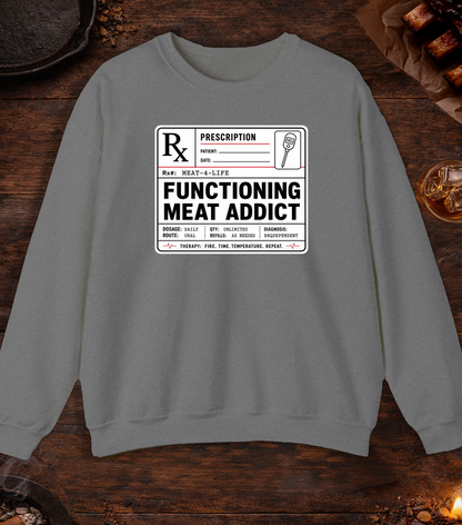 Functioning Meat Addict Crewneck - Graphite Heather