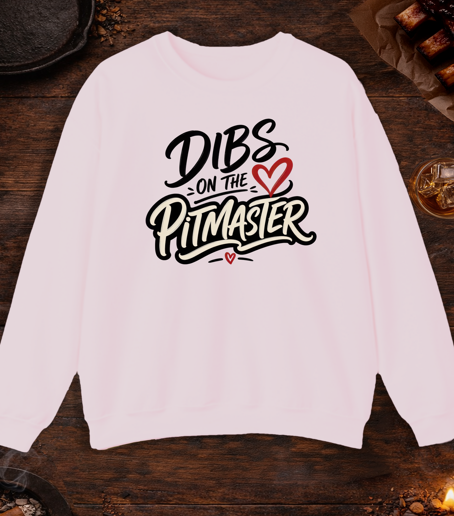 Dibs on the Pitmaster Crewneck - Light Pink