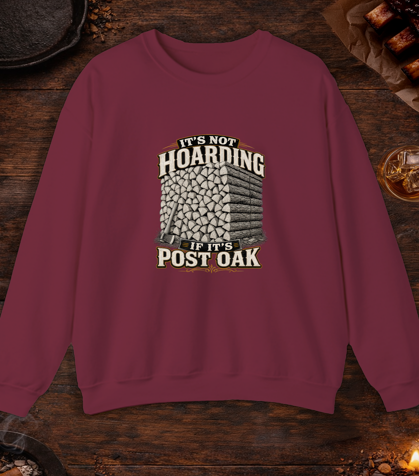 Not Hoarding Post Oak Crewneck - Maroon