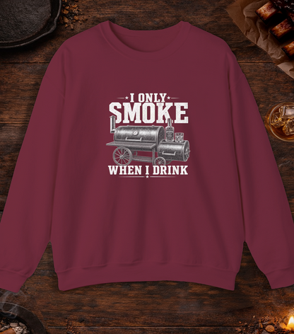 Smoke When I Drink Crewneck - Maroon