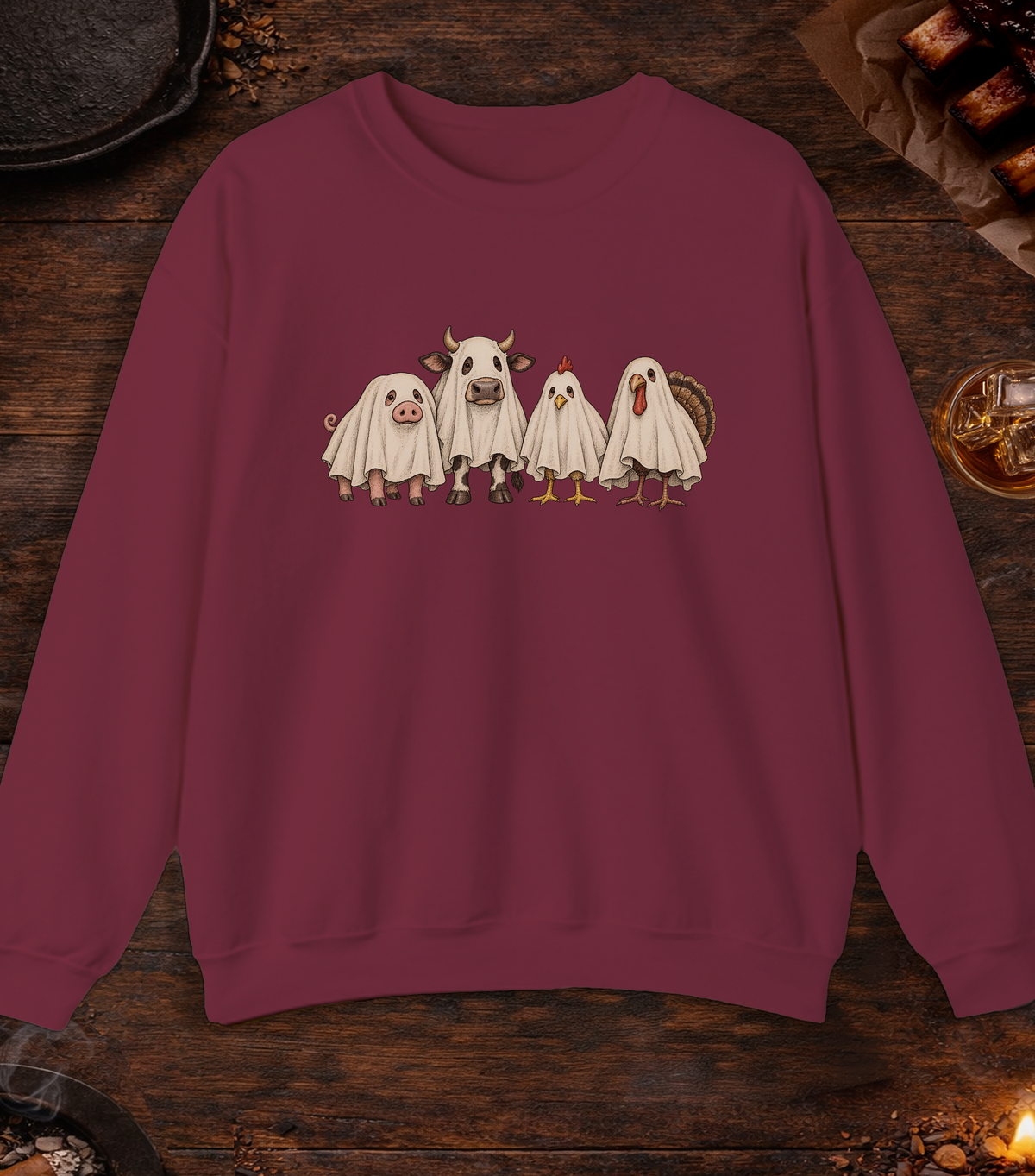 BBQ Ghosts - Maroon