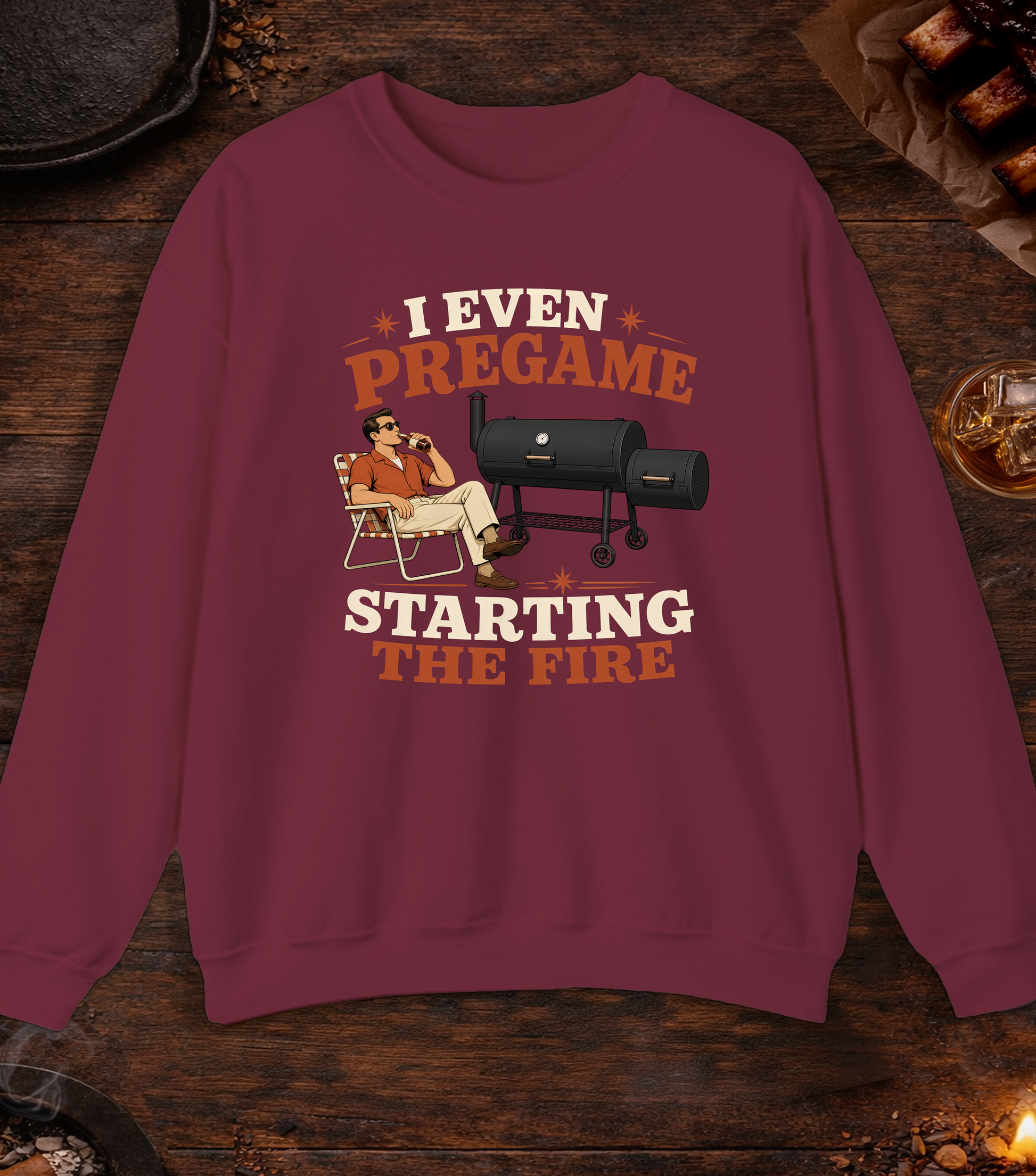 Pregame The Fire Crewneck - Maroon