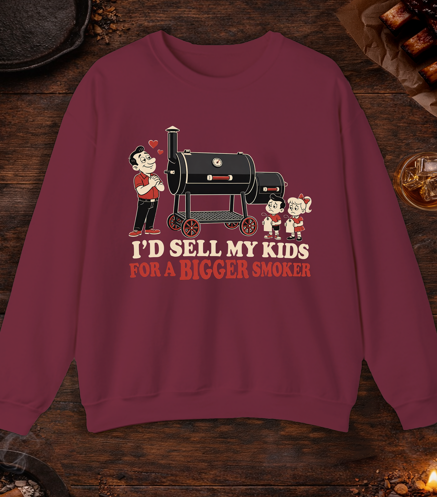 Sell My Kids Crewneck - Maroon