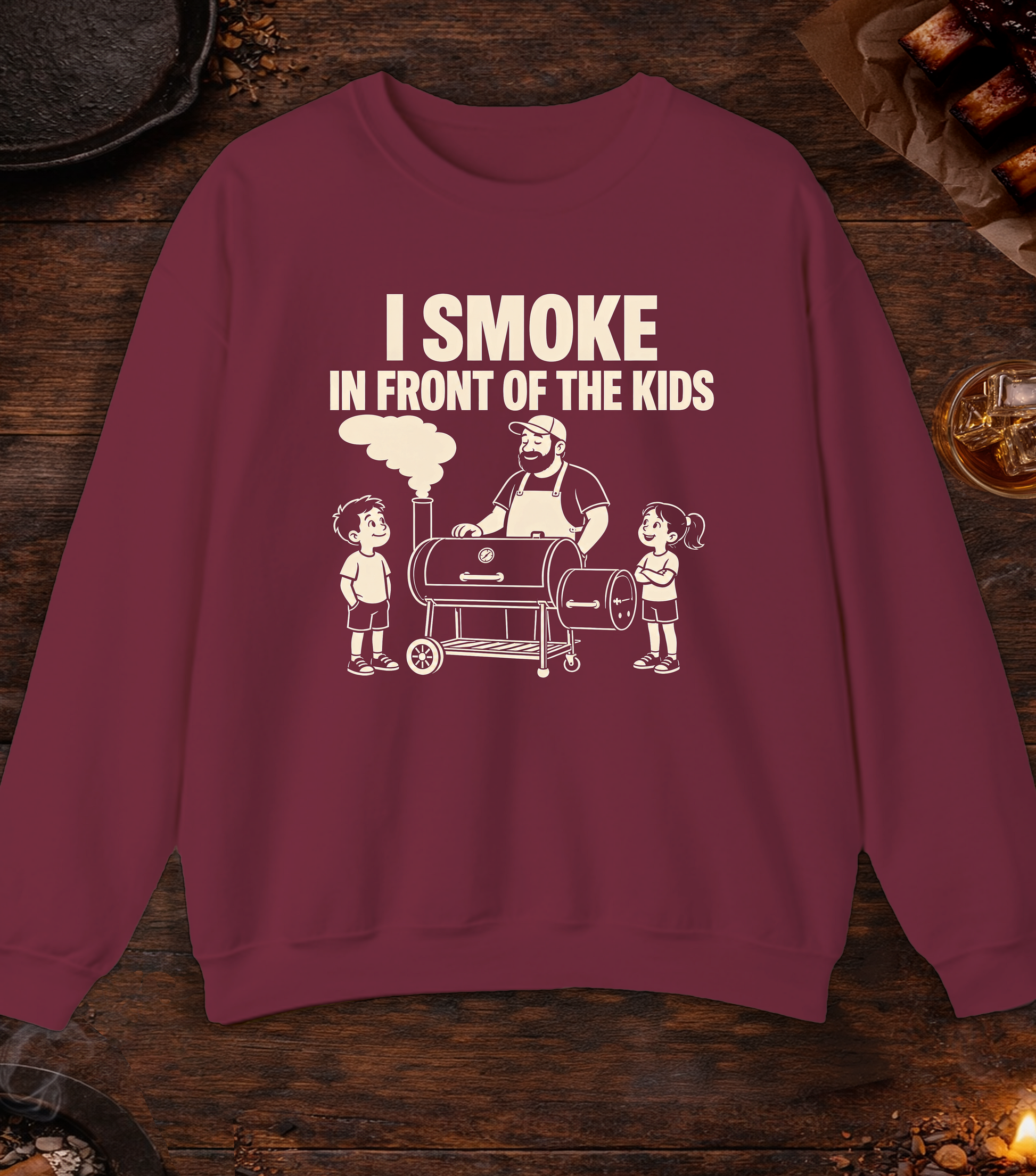 Smoke Kids Crewneck - Maroon