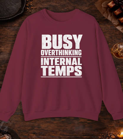 Busy Overthinking Crewneck - Maroon