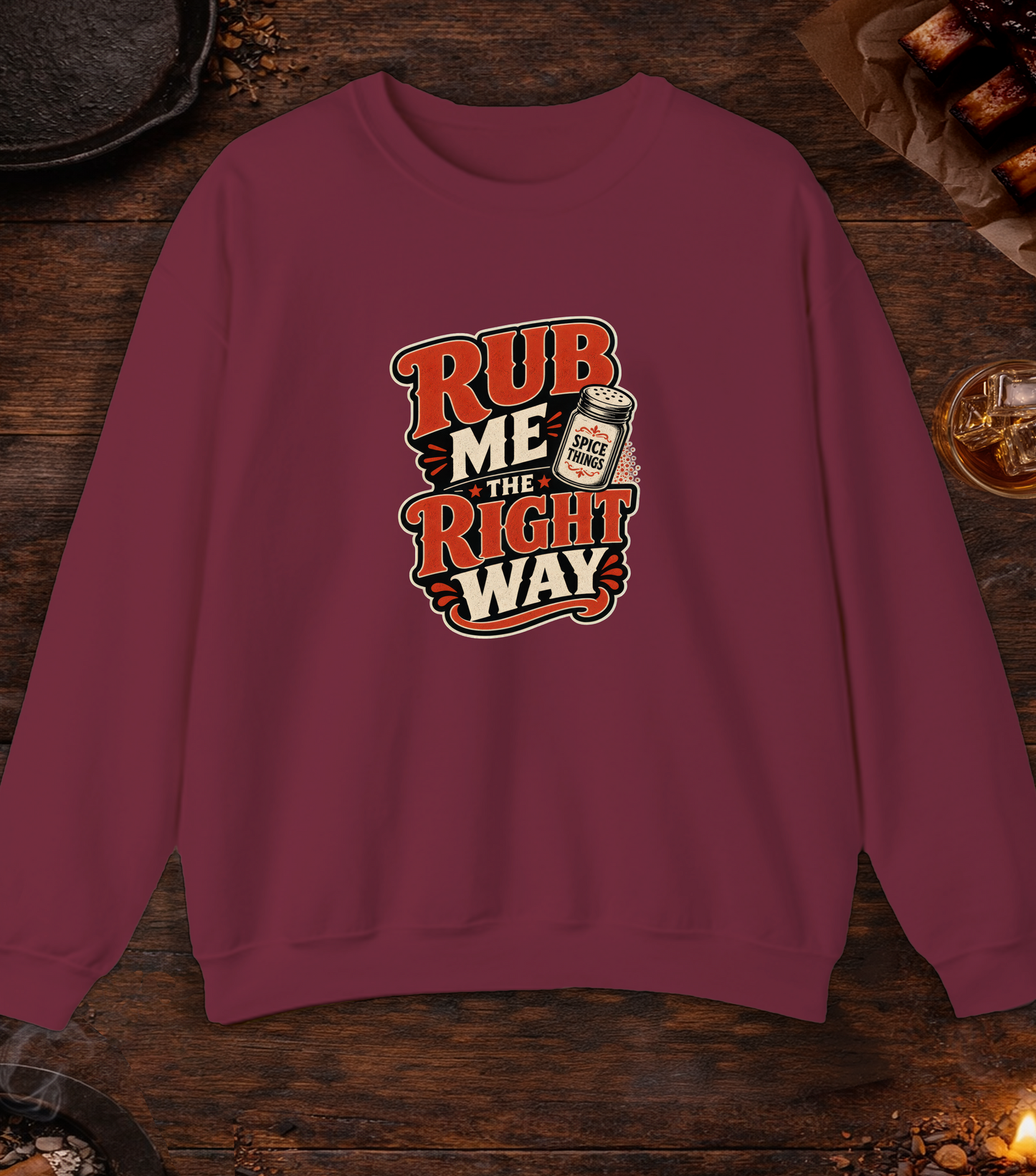 Rub Right Crewneck - Maroon