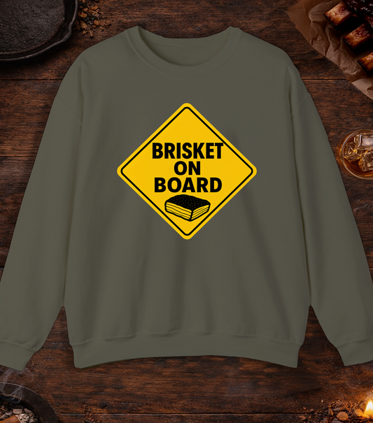 Brisket on Board Crewneck - Military Green