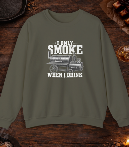 Smoke When I Drink Crewneck - Military Green