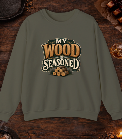 Wood Is Seasoned Crewneck - Military Green