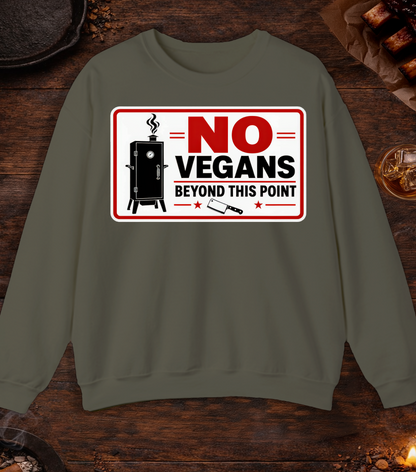 No Vegans Crewneck - Military Green