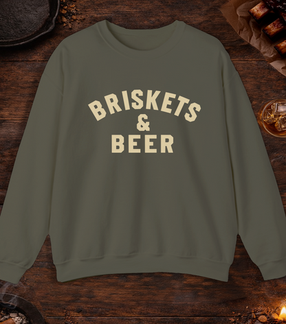 Briskets And Beer Crewneck - Military Green
