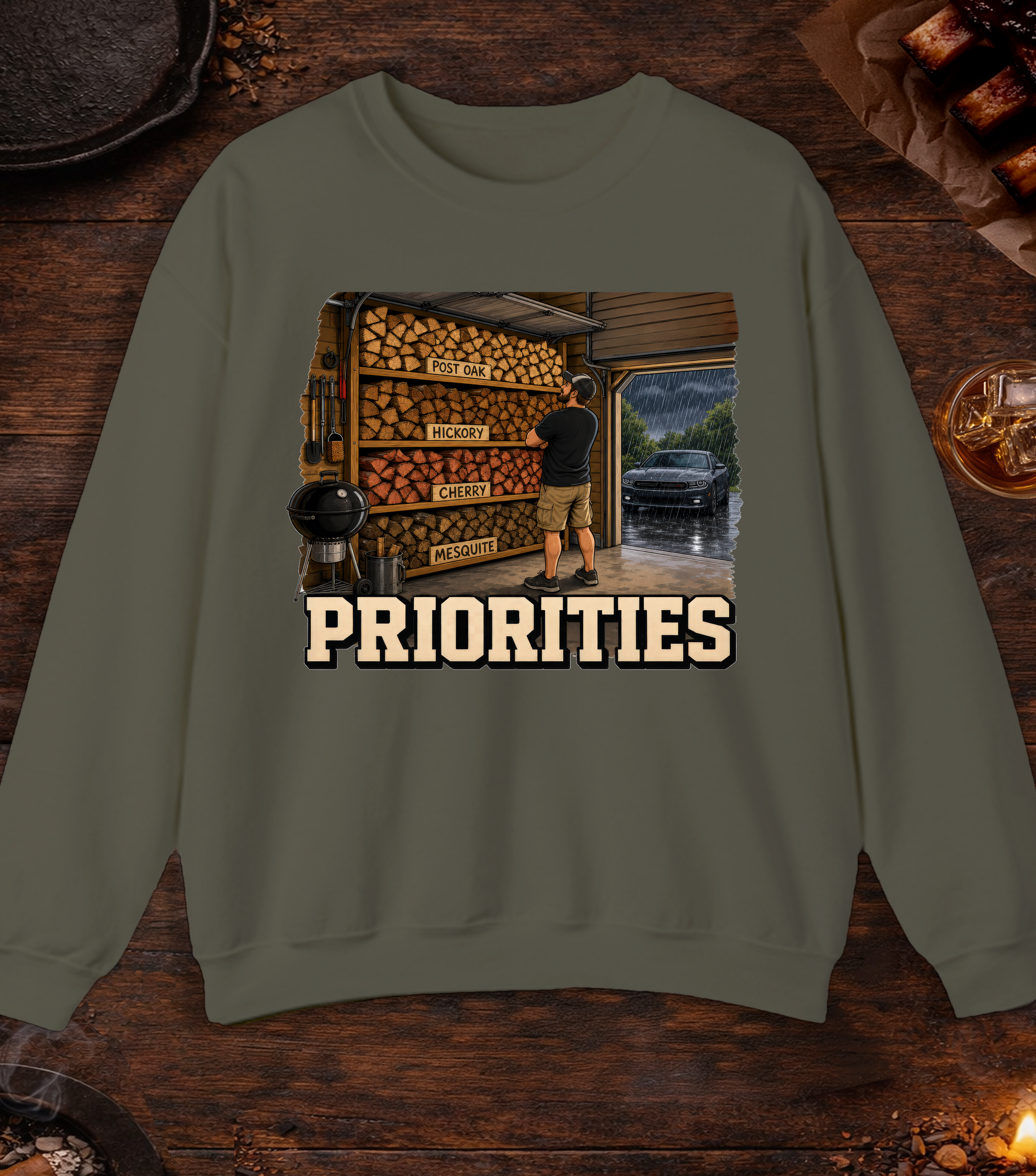 Priorities Crewneck - Military Green