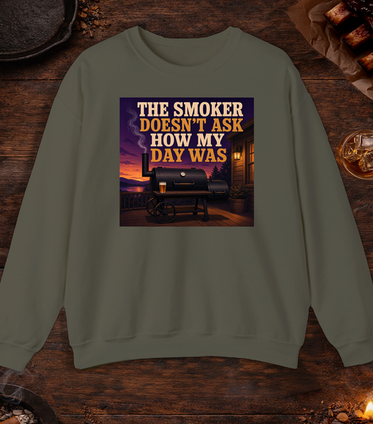 Doesn't Ask About My Day Crewneck - Military Green