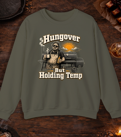 Hungover Holding Temp Crewneck - Military Green