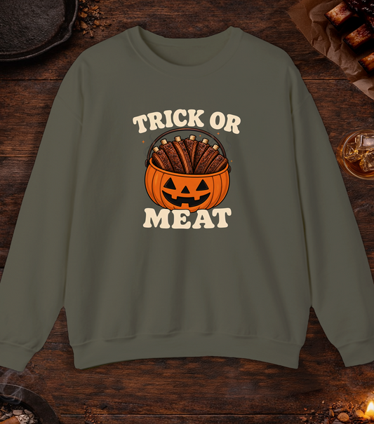 Trick or Meat Crewneck - Military Green