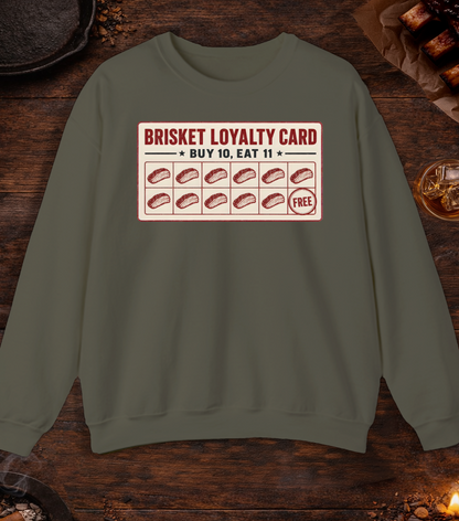 Brisket Loyalty Card Crewneck - Military Green