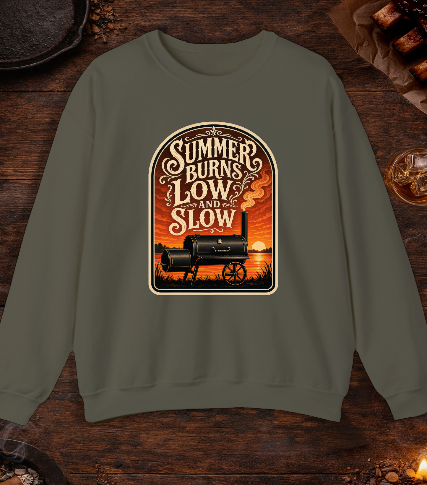 Summer Burns Low Slow Crewneck - Military Green