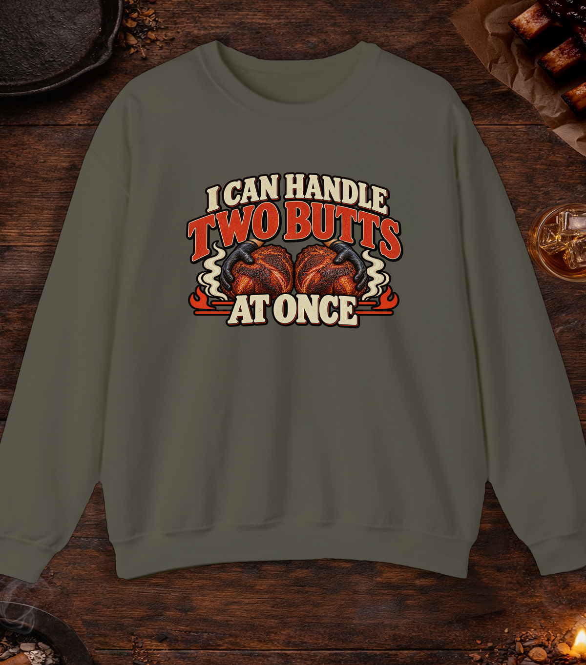 Handle Butts Crewneck - Military Green