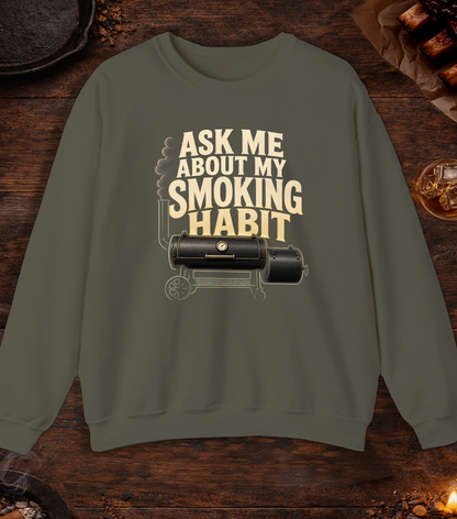 Smoking Habit Crewneck - Military Green