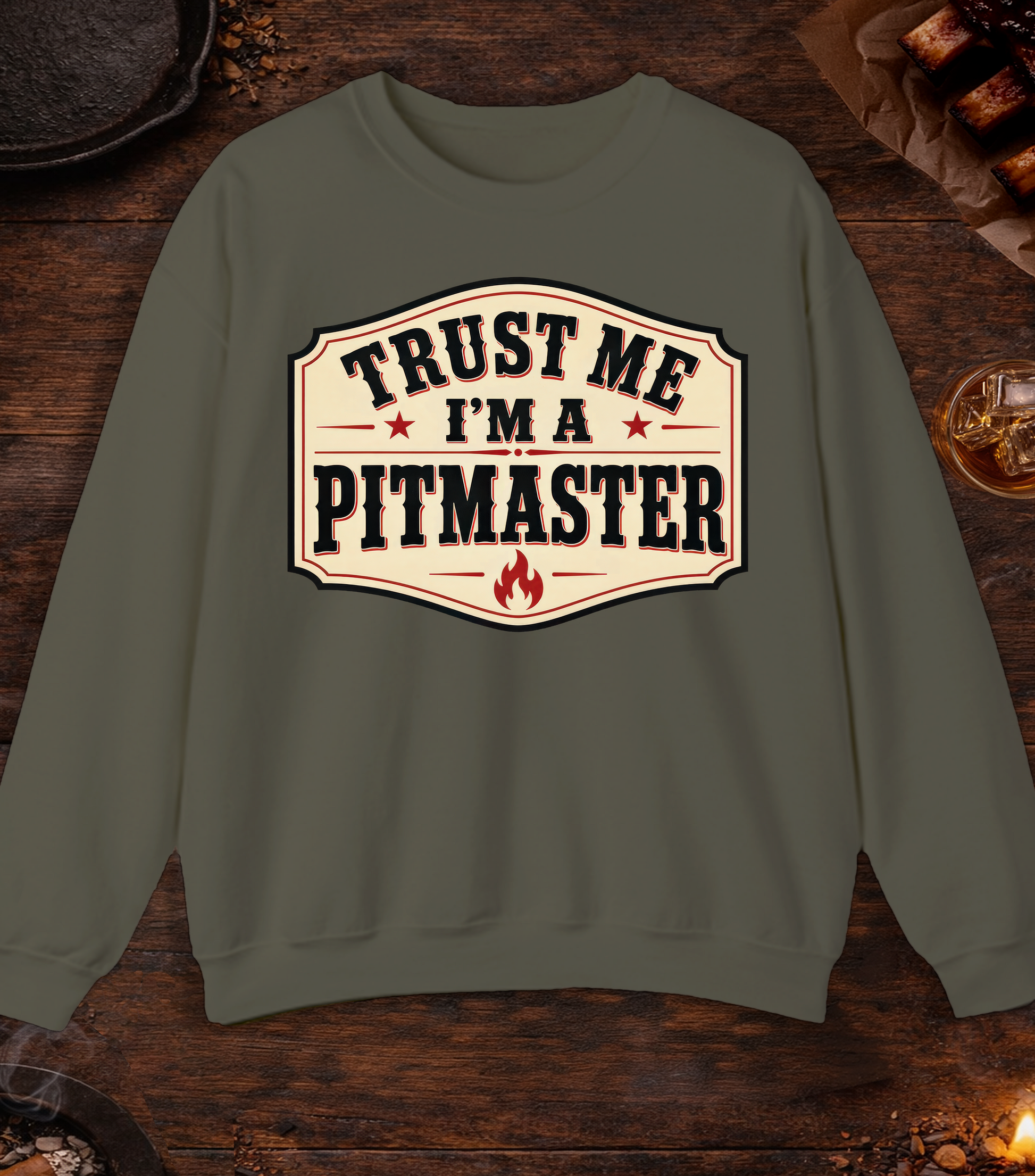 Trust Me Crewneck - Military Green