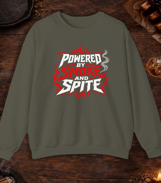 Powered By Smoke and Spite Crewneck - Military Green