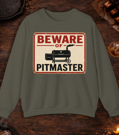 Beware of Pitmaster Crewneck - Military Green