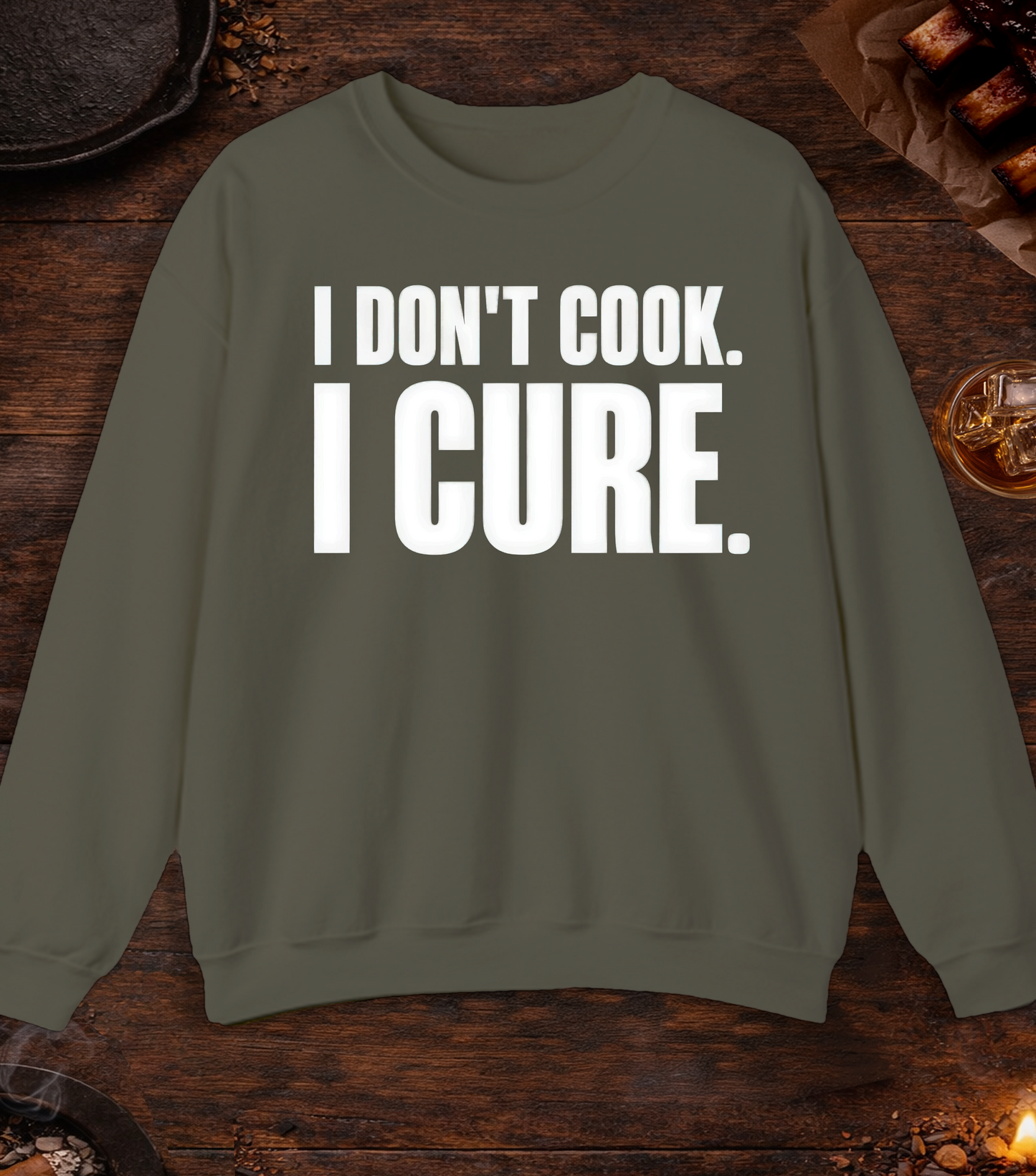 I Cure Crewneck - Military Green