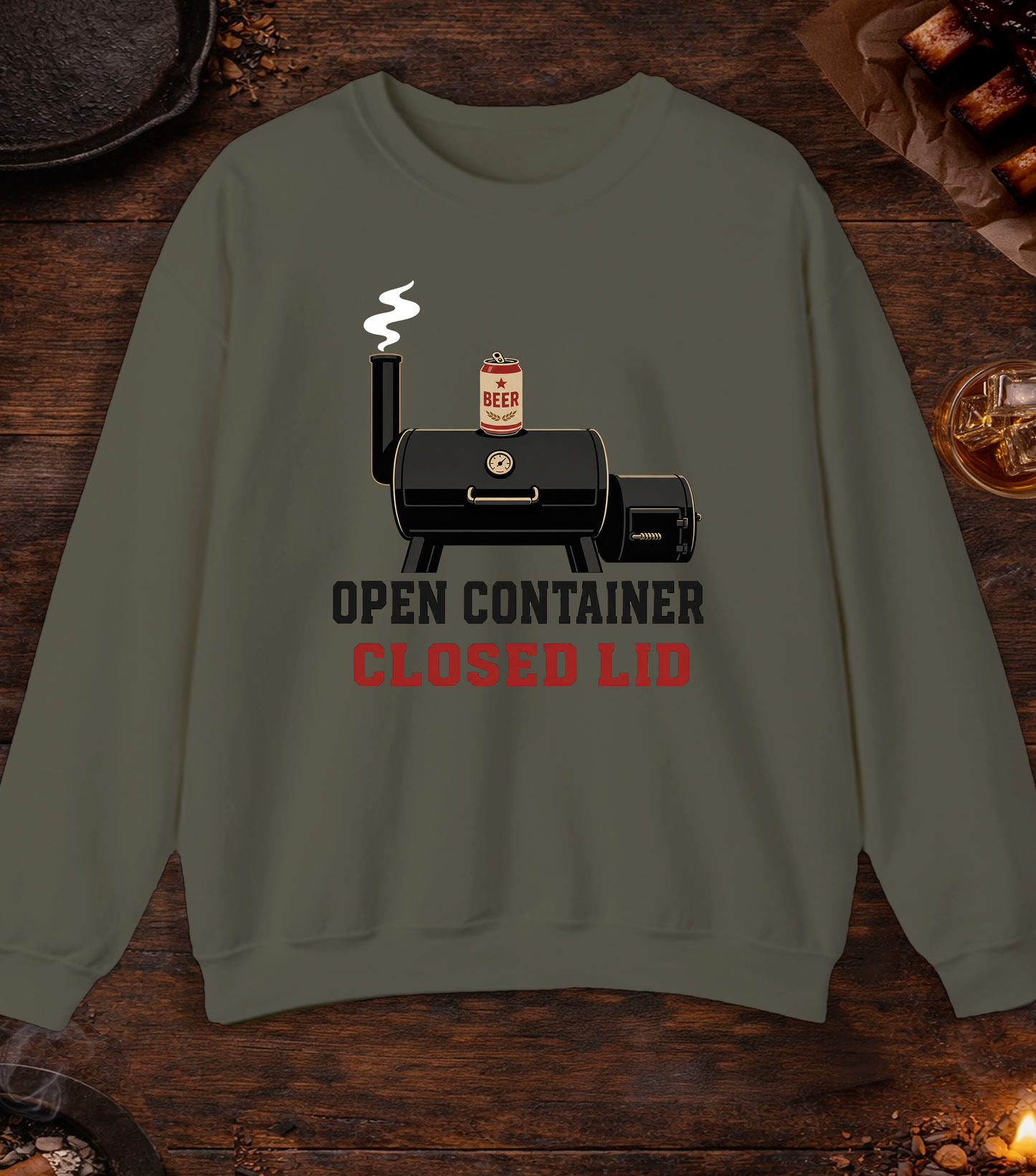 Open Container Crewneck - Military Green